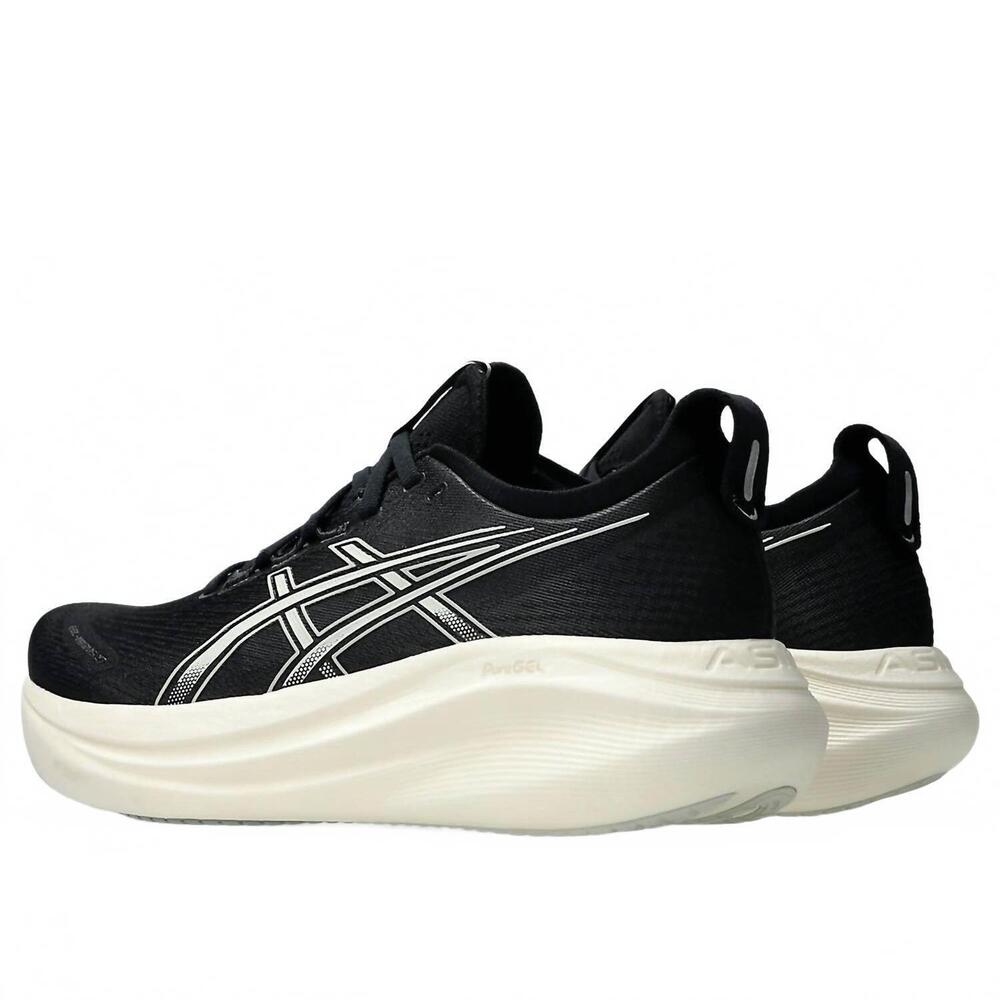 NEW ASICS men's gel nimbus 27 running shoe in black/lake grey - Picture 3 of 5